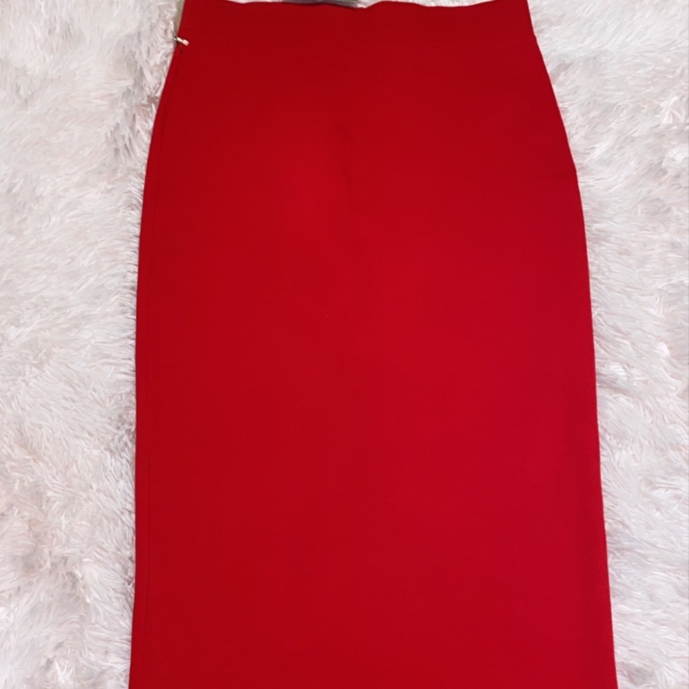 Red pencil skirt
